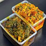 Afang soup with egusi soup